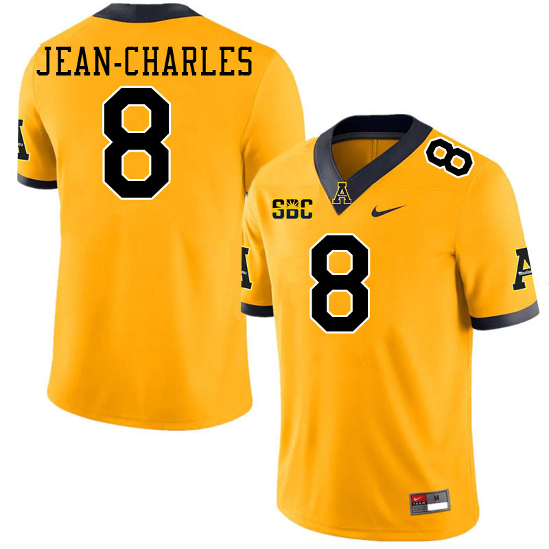 Appalachian State Mountaineers #8 Shemar Jean-Charles College Football Jerseys-Gold